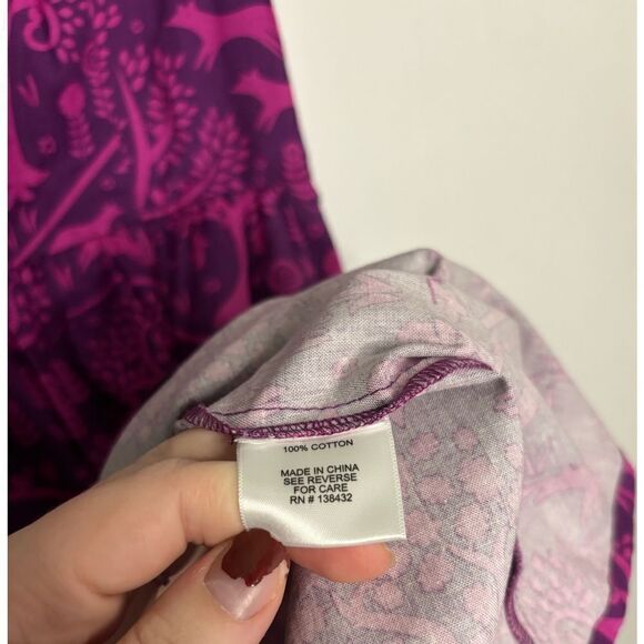 ModCloth Folks & Dreams Dress SZ XS Pink Forest SM FLAW Sleeveless Asymmetrical - Picture 5 of 7